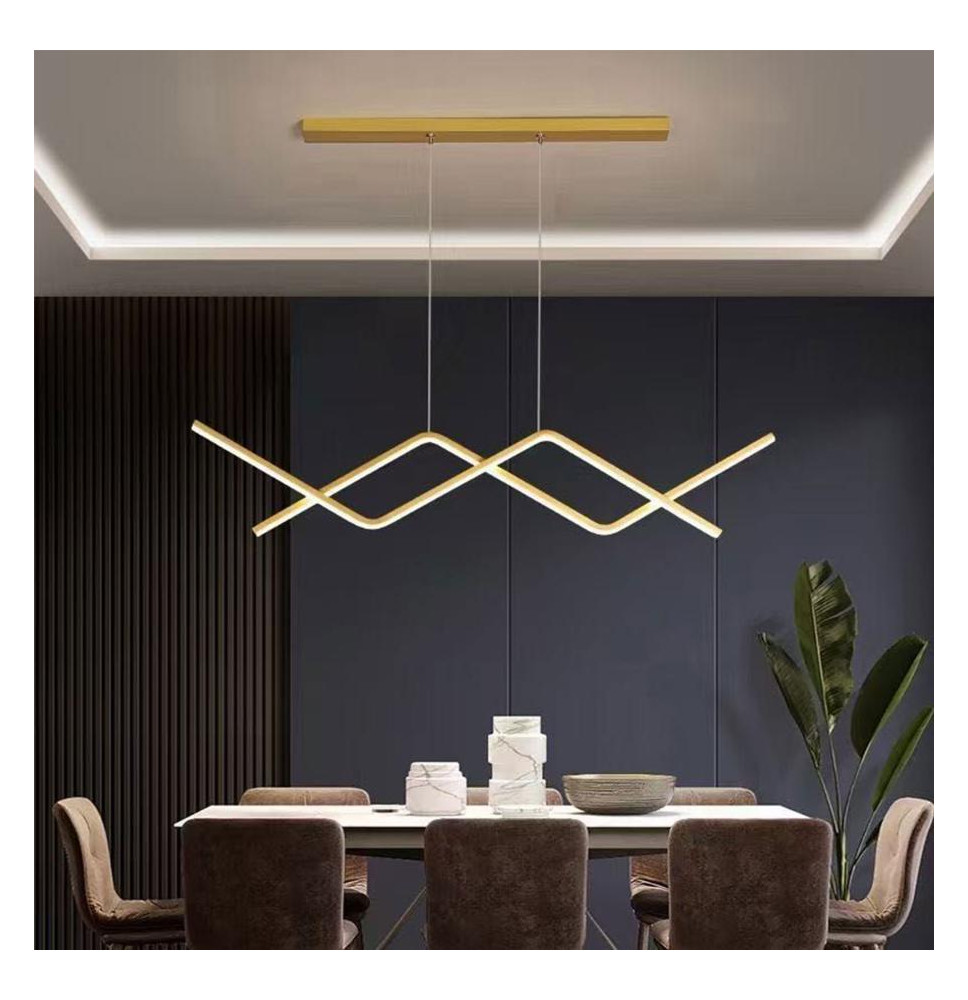 Lustra LED cu Telecomanda Naomi 72W Dimabila Auriu